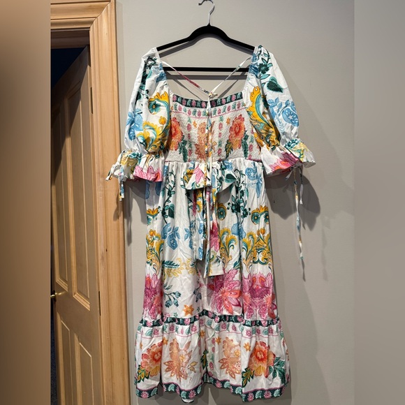 SHEIN White Floral Maxi Dress with Pink & Blue Accents - Picture 6 of 8